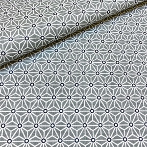 1123. Grey SAKI stars 100% Cotton Fabric. 160cm wide, Price per 1/2 metre