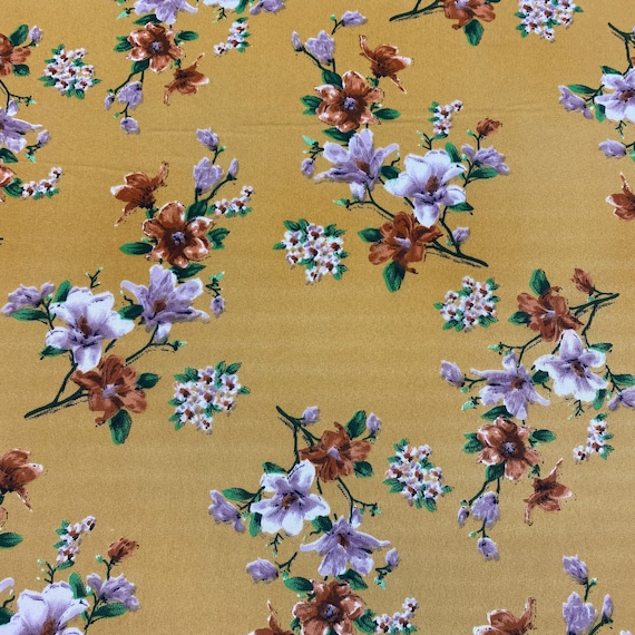 open lace back dress Tropical Breeze Fabrics Floral Koshibo Print Polyester Dress Fabric 048532 main image 1