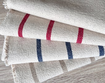 Thick Real French LINEN look Stripe/Plain Fabric.  Price per 1/2 metre, 145cm wide