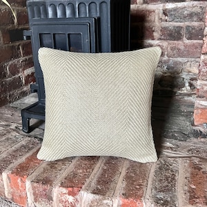 1231. Beige Wide Herringbone Cushion Cover. Various sizes