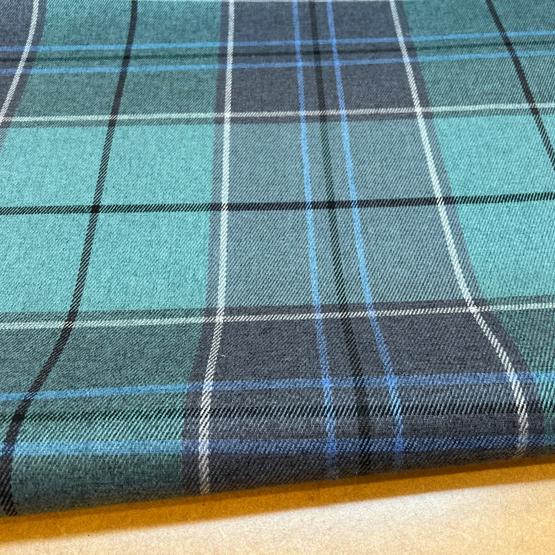 1249. Traditional Teal Blue Check Upholstery Fabric. Price per Etsy UK