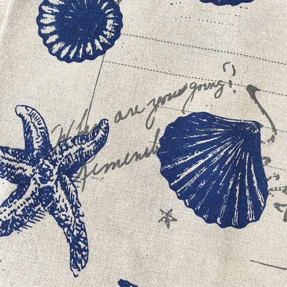 Coastal Seagulls Digital Print Design Cotton Rich Linen Look Fabric For