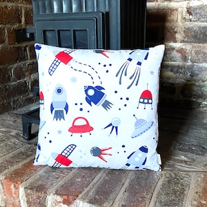 865. Handmade children SPACE SHIP 100% Cotton Cushion Cover. Various sizes