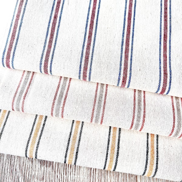 LORD Extra wide Stripe Cotton fabric, Linen Look, Double width 275cm/108"