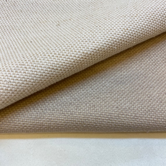 Beige Linen/cotton Blend Back Coated Upholstery Fabric, 145 Cm Wide, Price  per 1/2 Metre 