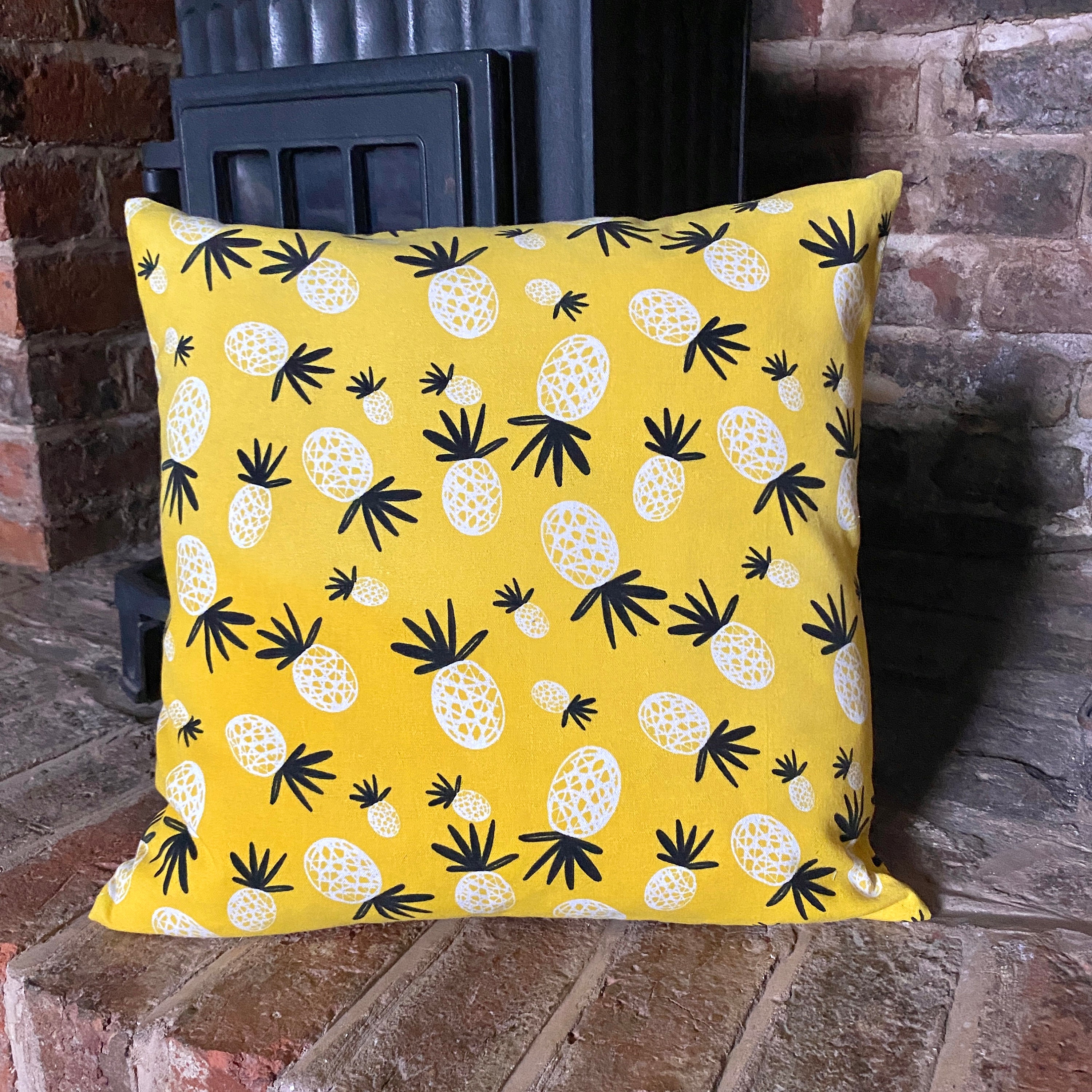 603 Handmade Yellow Pineapple Cushion Cover Various Sizes Etsy