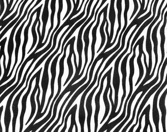 1153. Imprimé animal zèbre 100 % coton. Prix par 1/2 mètre, 112 cm de large
