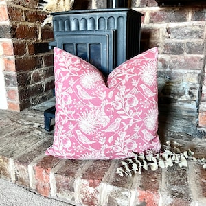 1532. NIGELLA Soft Red - linen look 100% Cotton Cushion Cover, Various sizes