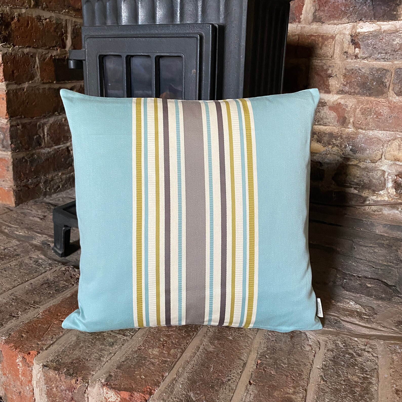 1052. Stripy duck egg blue Jacquard Cushion Cover various Etsy