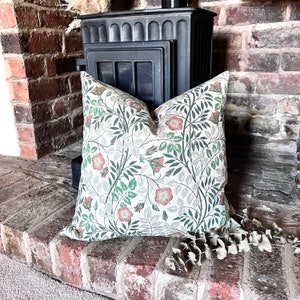1535. ELMWOOD Green/Red linen look  100% Cotton Cushion Cover, Various sizes