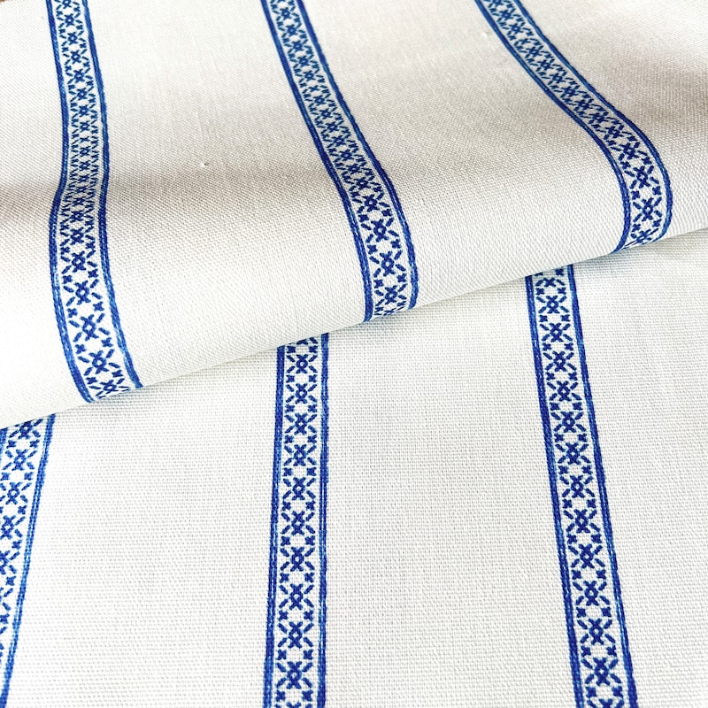 Blue and White Fabric - Etsy