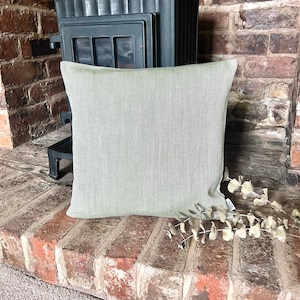 1461. Plain Green Natural Linen Cushion Cover. Various sizes