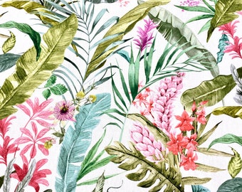 1134. MULTICOLOUR TROPICAL print 100% Cotton Fabric. 140cm wide, Price per 1/2 metre