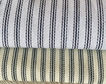 684-1221. Extra wide GREY Herringbone TICKING 100% Cotton Fabric, 210cm/ 82inch wide, Price per 1/2 metre
