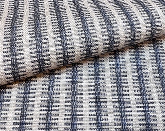 1573. Charcoal geometric stripe Linen blend Fabric, 138cm wide,  Price per 1/2m