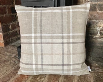 checked cushions and throws