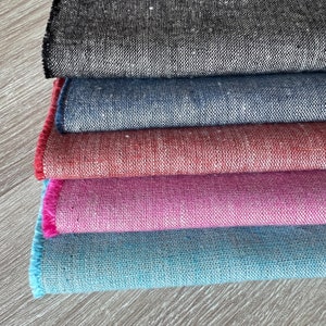 LINEN IN COLOURS, 100% Linen Fabric,  Pink, Red, Blue, Teal, Black, 143-147 cm wide, price per 1/2 metre