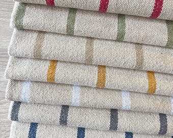 Thick Real French LINEN look Stripe/Plain Fabric.  Price per 1/2 metre, 145cm wide