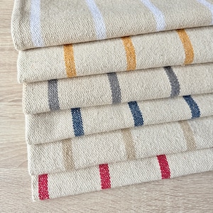 Thick Real French LINEN look Stripe/Plain Fabric.  Price per 1/2 metre, 145cm wide