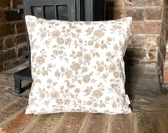 55. Flowers with brown leaves 100% Cotton Cushion Cover. Various sizes