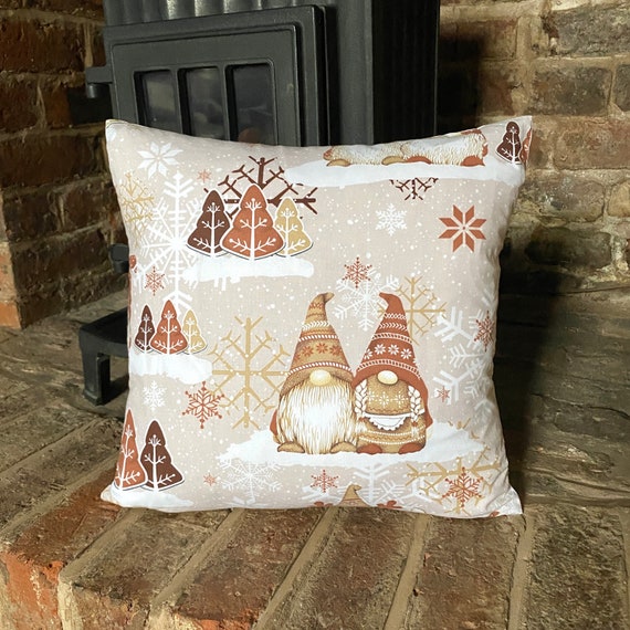 992. Handmade Christmas Dwarfs in Brown Green 100 Cotton Cushion Cover Various Sizes Etsy Canada