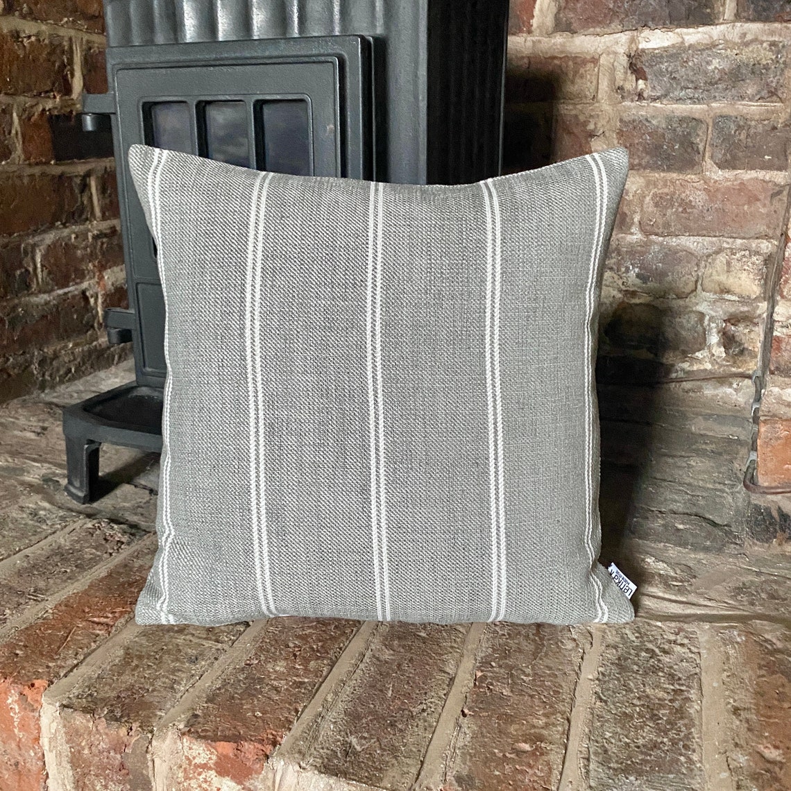 982. Wide Grey Stripe Handmade Cushion Cover Various sizes Etsy