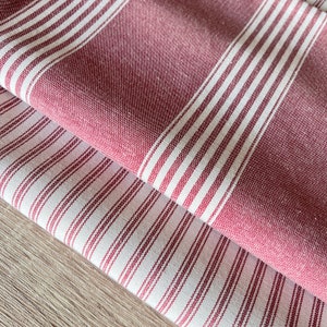 Soft Red Strong Cotton Polyester blend Stripe Fabric. Price per 1/2 metre, 147cm wide