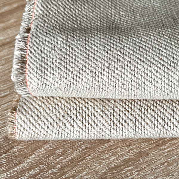 TWILL de lin naturel, tissu moyen à épais, 150 cm de large, prix par 1/2 mètre