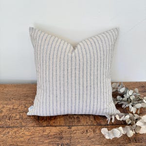 1590. Handmade Black Ticking Stripe Cotton blend Cushion Cover,Various sizes