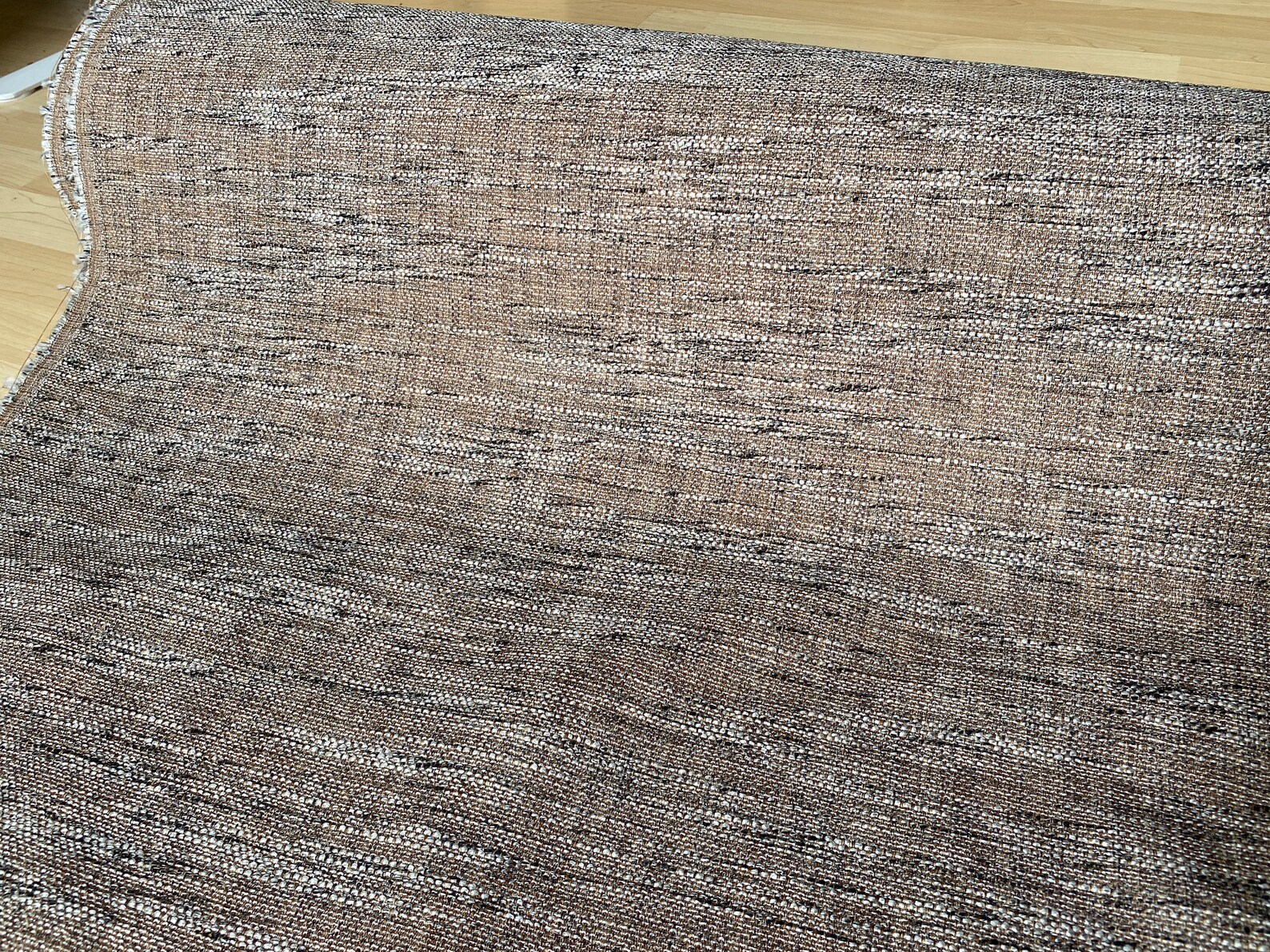 984. Brown Tweedy Boucle upholstery Fabric. Price per 1/2 Etsy