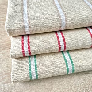 ALBI Thick FRENCH Linen look Stripe Fabric. 152 cm wide, Price per 1/2 metre