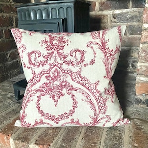 901. Lilou in Red 100% Linen  Cushion Cover, Various sizes