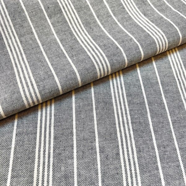 1193. Tissu 100% coton à rayures grises EXTRA LARGES, Double largeur 280 cm/ 110 pouces, prix au 1/2 mètre