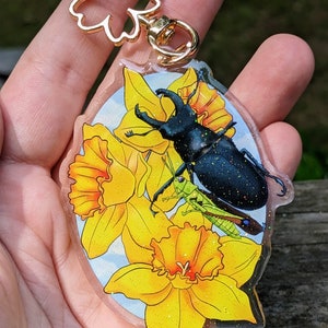 Insect and Floral acrylic charm