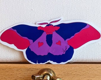 Bisexual Pride Moth sticker