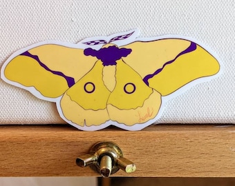 Intersex Pride Moth sticker