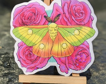 Roses & Moth sticker