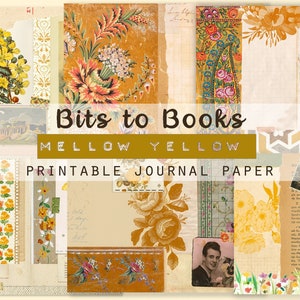 Digital Journaling Paper, Decorative Paper, Yellow Wallpaper, Collage Paper