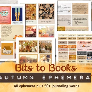 Autumn ephemera, Fall junk journal printable, Junk Journal digital kit
