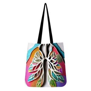Sac fourre-tout coloré papillon fourre-tout artistique écologique en tissu