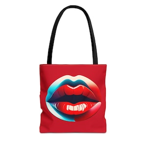 Mutige rote Lippen Mode-Einkaufstasche