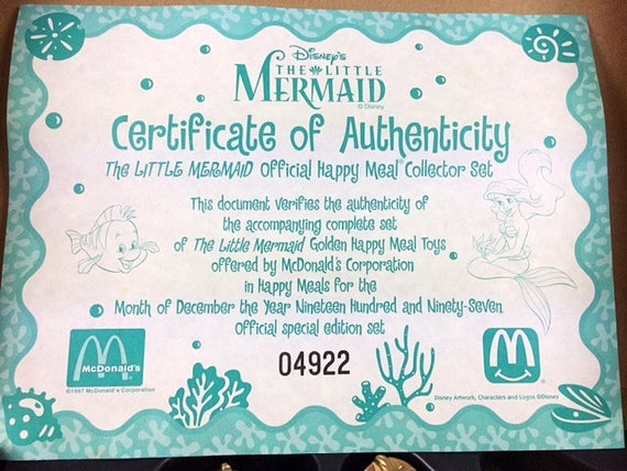 little mermaid golden toy set