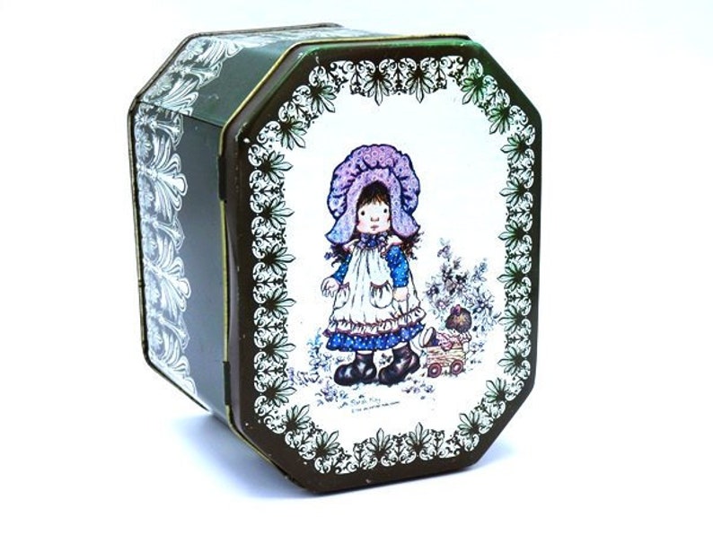 Sarah Kay Tin Canister Vintage Sarah Kay Tin Box Small Sarah Kay Storage Tin