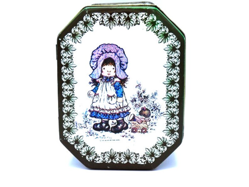 Sarah Kay Tin Canister Vintage Sarah Kay Tin Box Small Sarah Kay Storage Tin