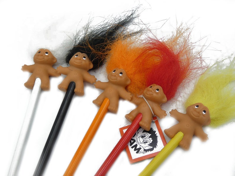 Vintage Troll Doll Pencil Topper and Pencil Troll Pencil Etsy