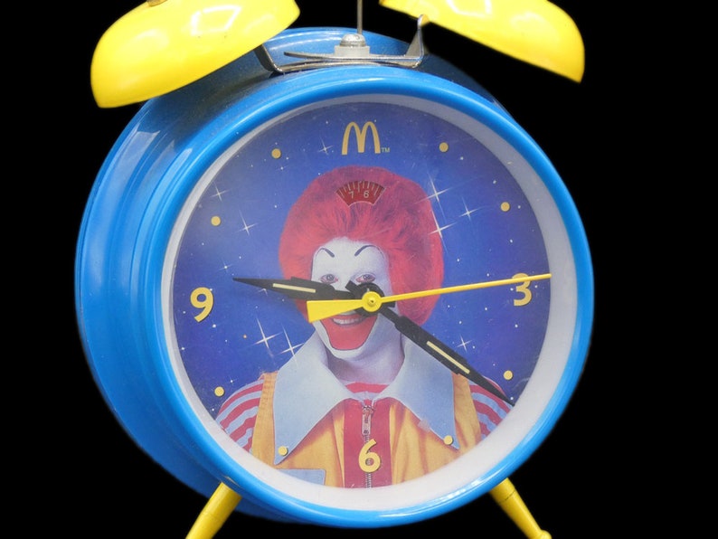 1980s McDonalds Two Bell Alarm Clock Vintage Ronald McDonald Etsy