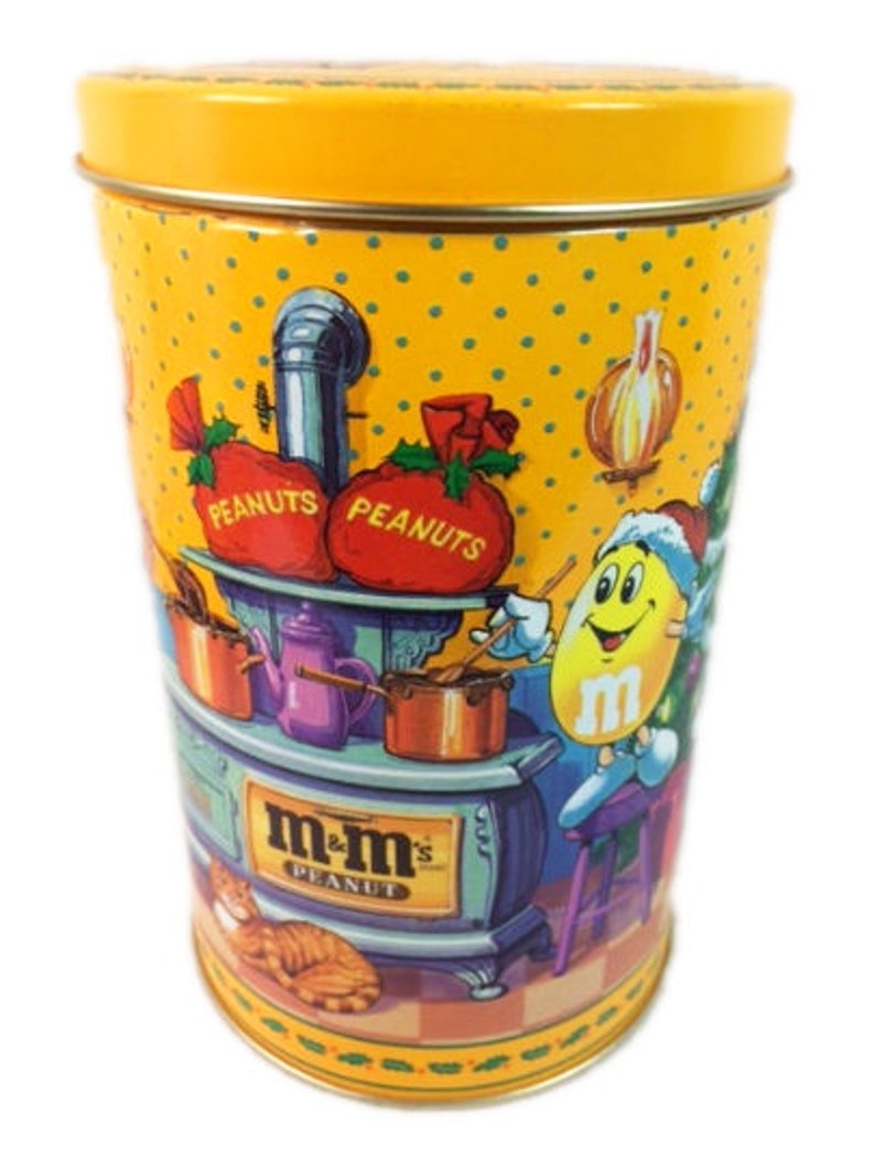 Vintage M&M's Christmas Tin Chocolate Peanuts Etsy