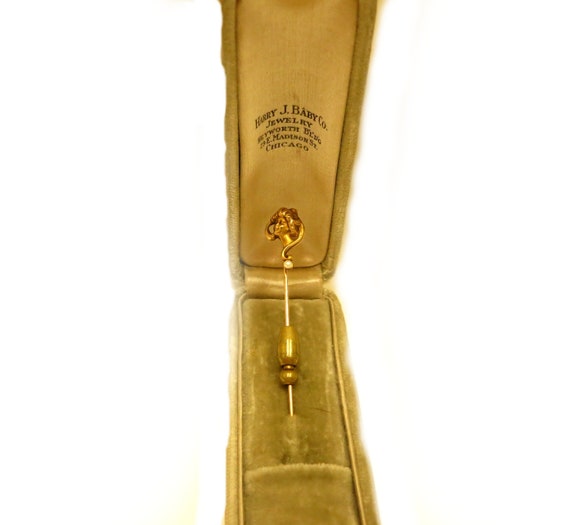 art nouvea gold stick pin | antique gold stick pin - image 1