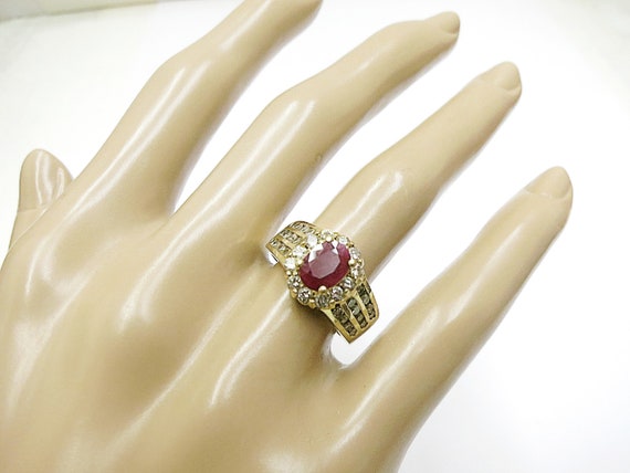 ruby engagement ring diamonds and 14k yellow gold… - image 5