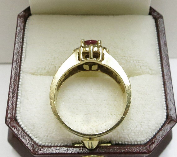 ruby engagement ring diamonds and 14k yellow gold… - image 3